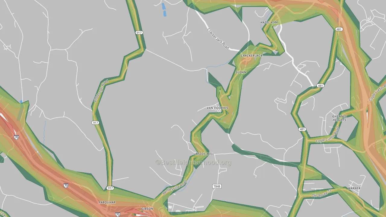 15366, PA Map of Noise Levels in 15366