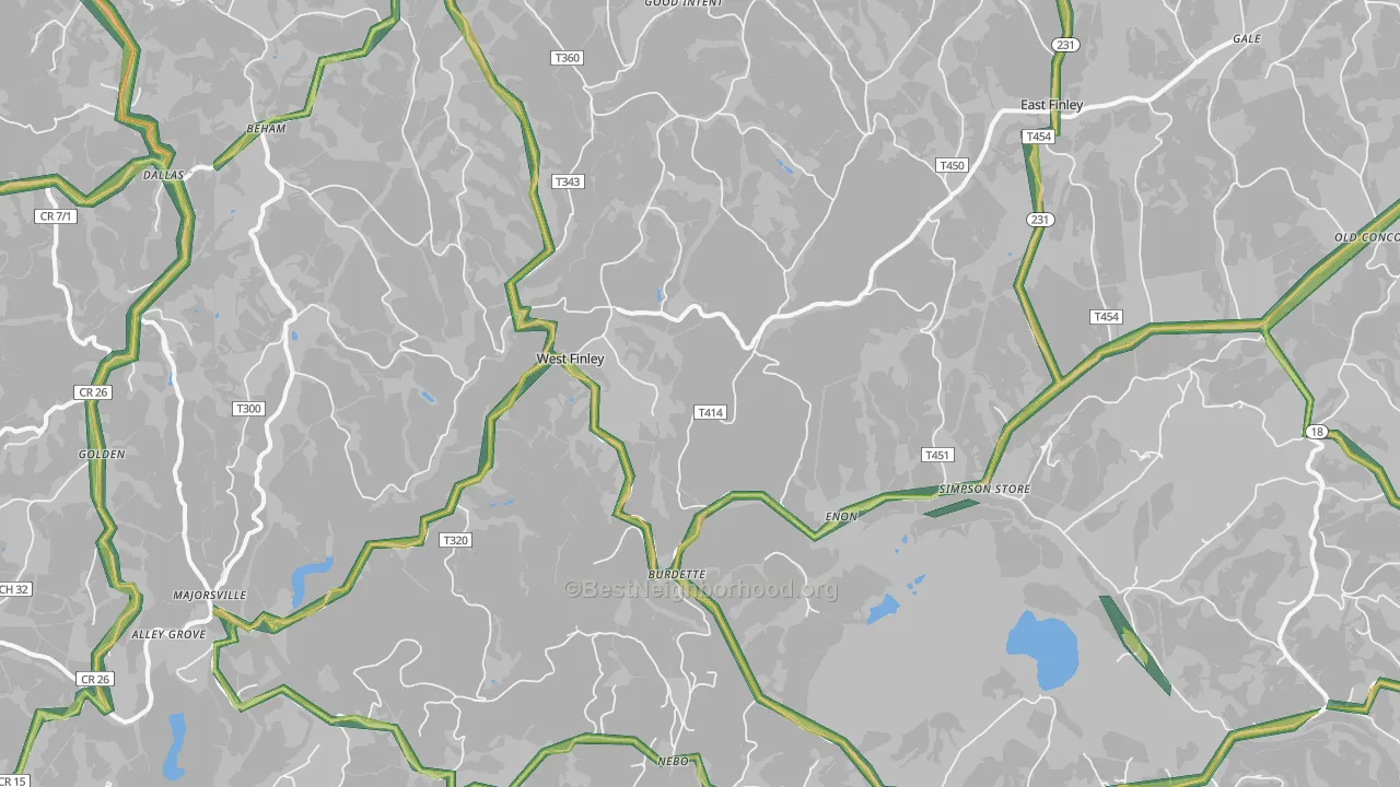 15377, PA Map of Noise Levels in 15377