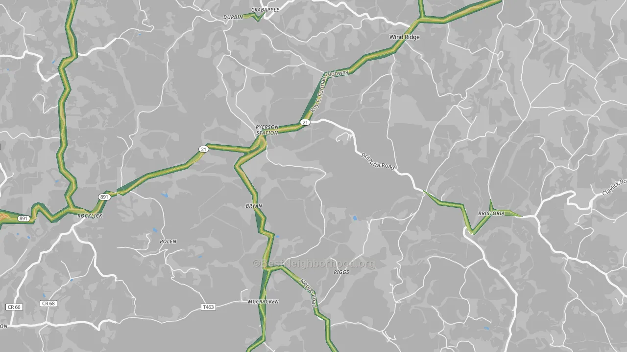 15380, PA Map of Noise Levels in 15380