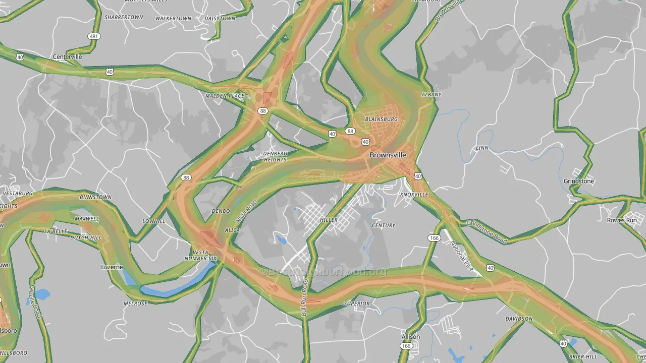 15417, PA Map of Noise Levels in 15417