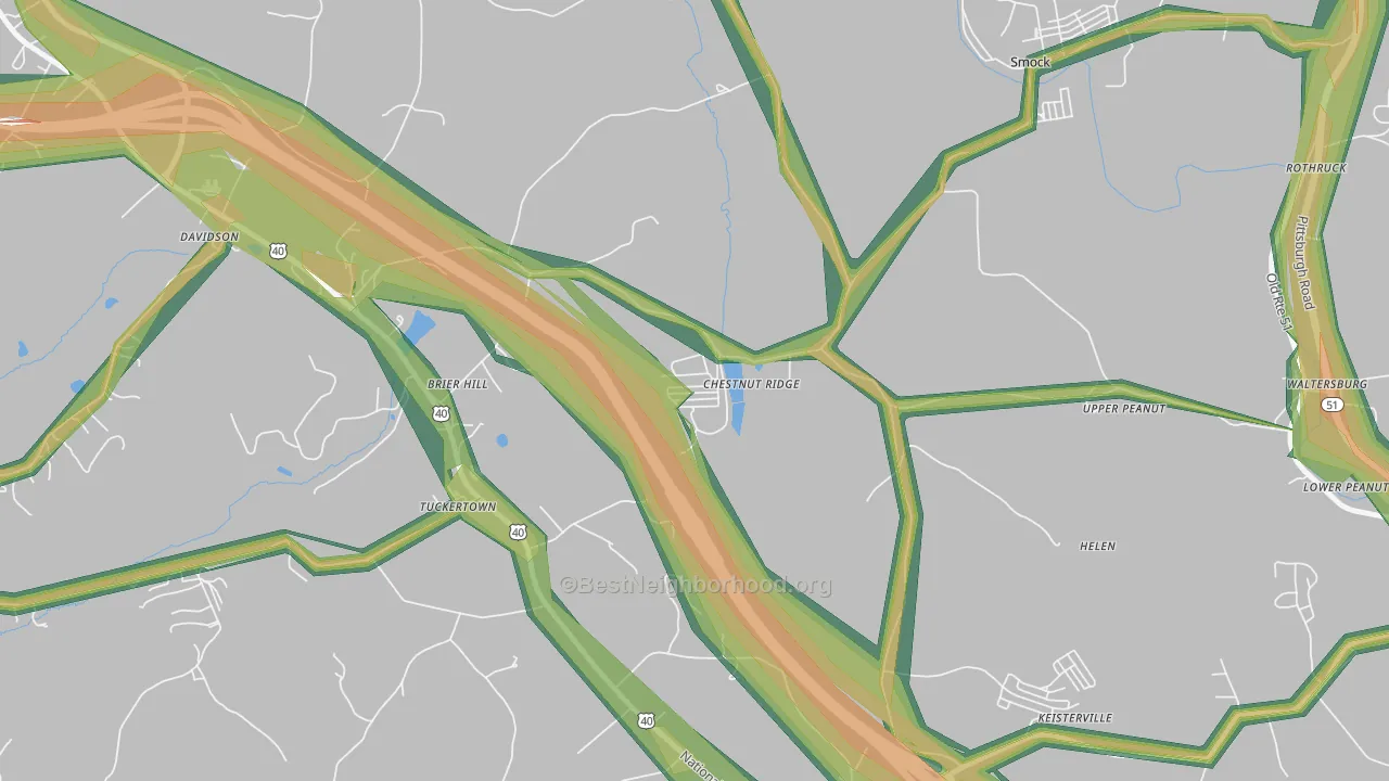 15422, PA Map of Noise Levels in 15422