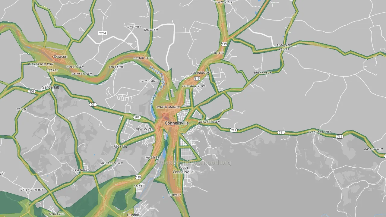 15425, PA Map of Noise Levels in 15425