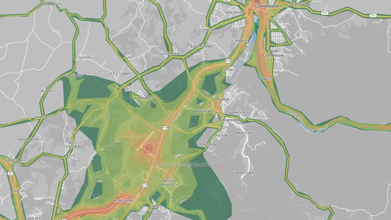 15431, PA Map of Noise Levels in 15431
