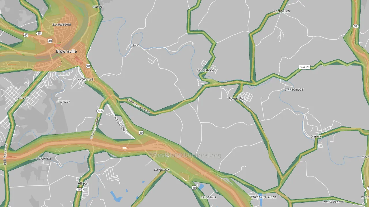 15442, PA Map of Noise Levels in 15442
