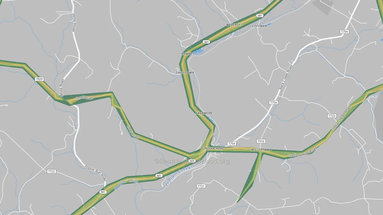 15446, PA Map of Noise Levels in 15446