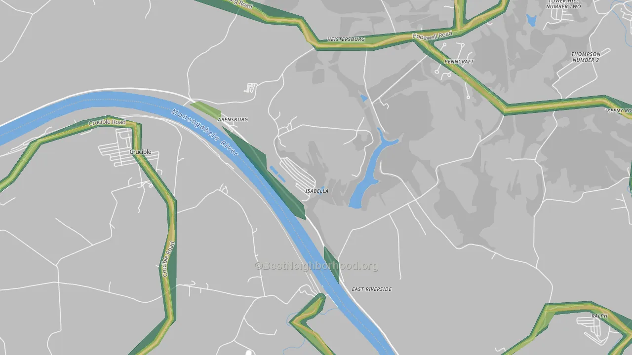 15447, PA Map of Noise Levels in 15447