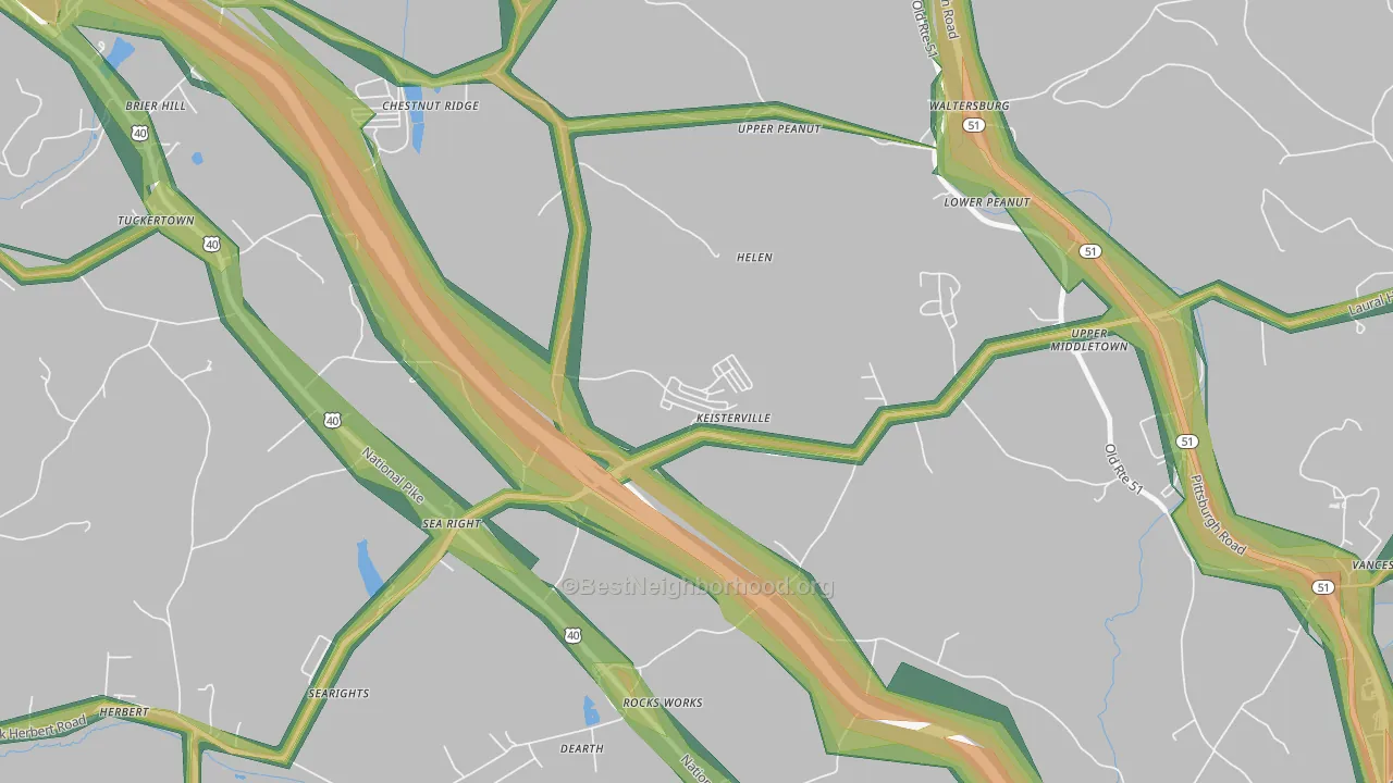 15449, PA Map of Noise Levels in 15449