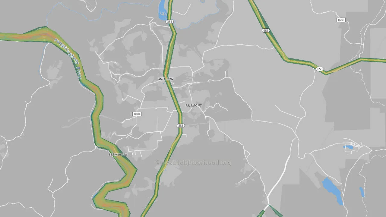 15464, PA Map of Noise Levels in 15464