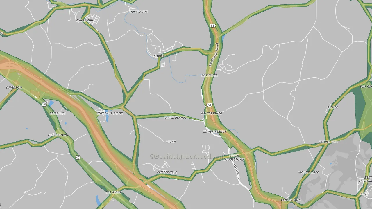 15480, PA Map of Noise Levels in 15480