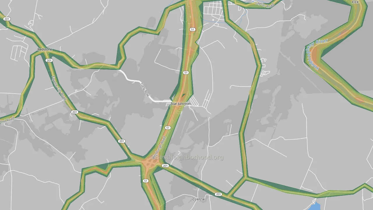 15482, PA Map of Noise Levels in 15482