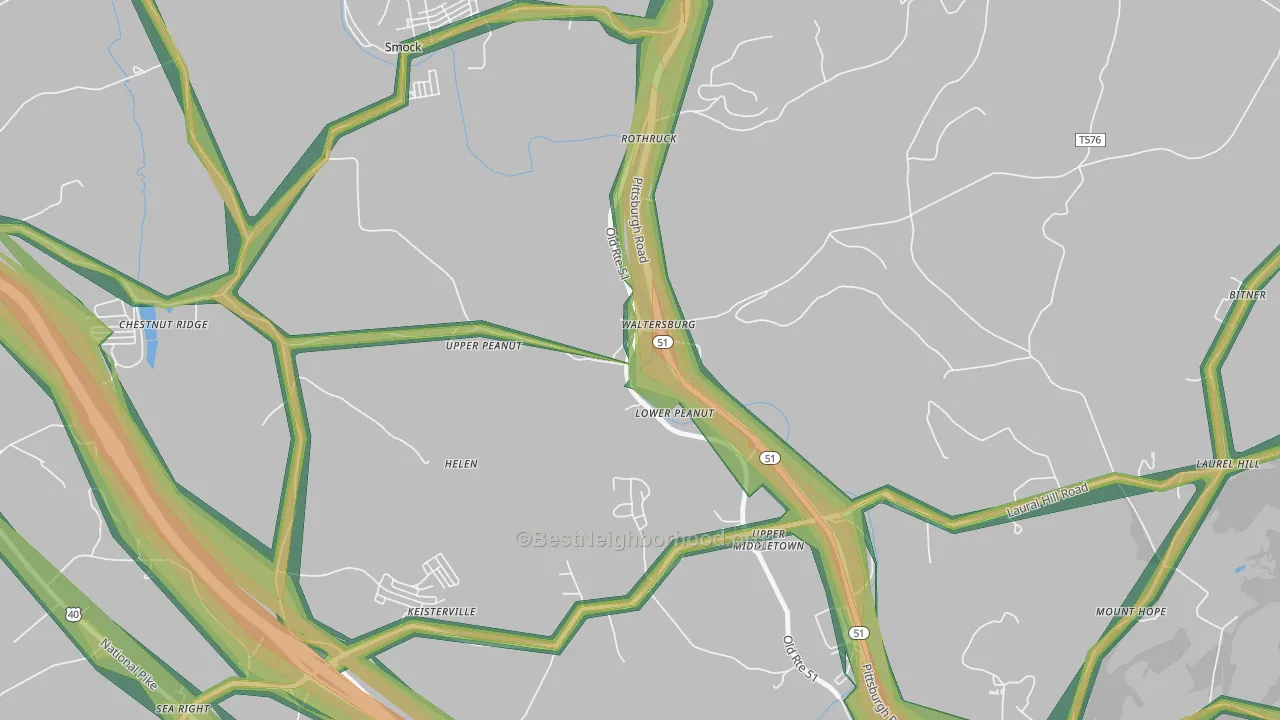 15488, PA Map of Noise Levels in 15488