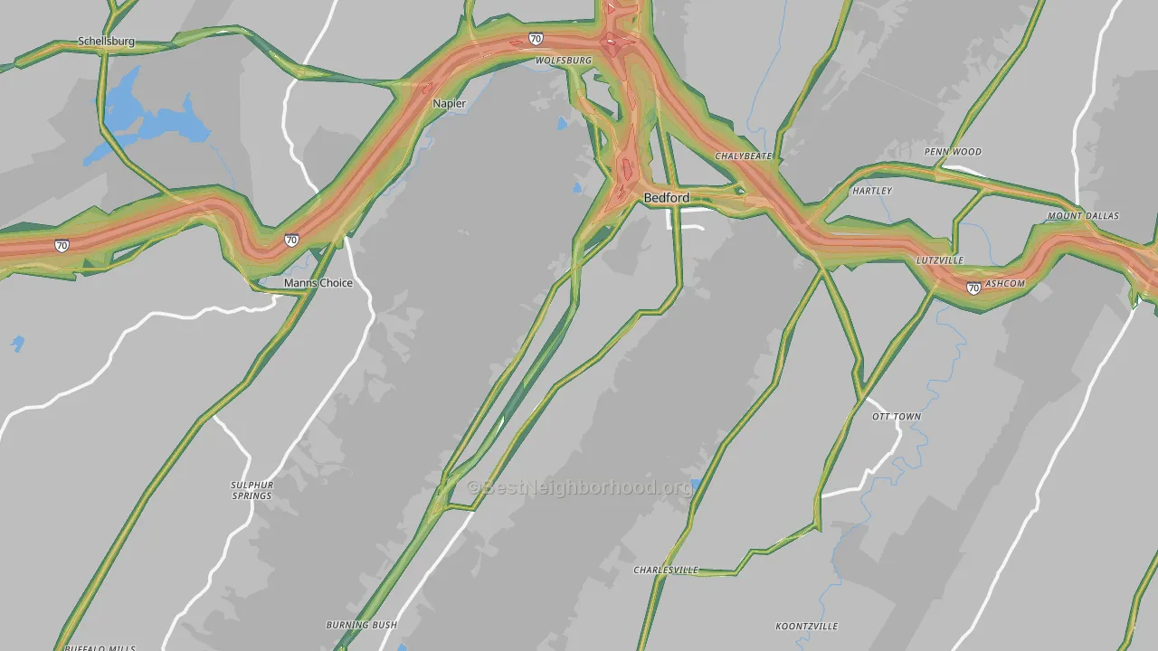 15522, PA Map of Noise Levels in 15522