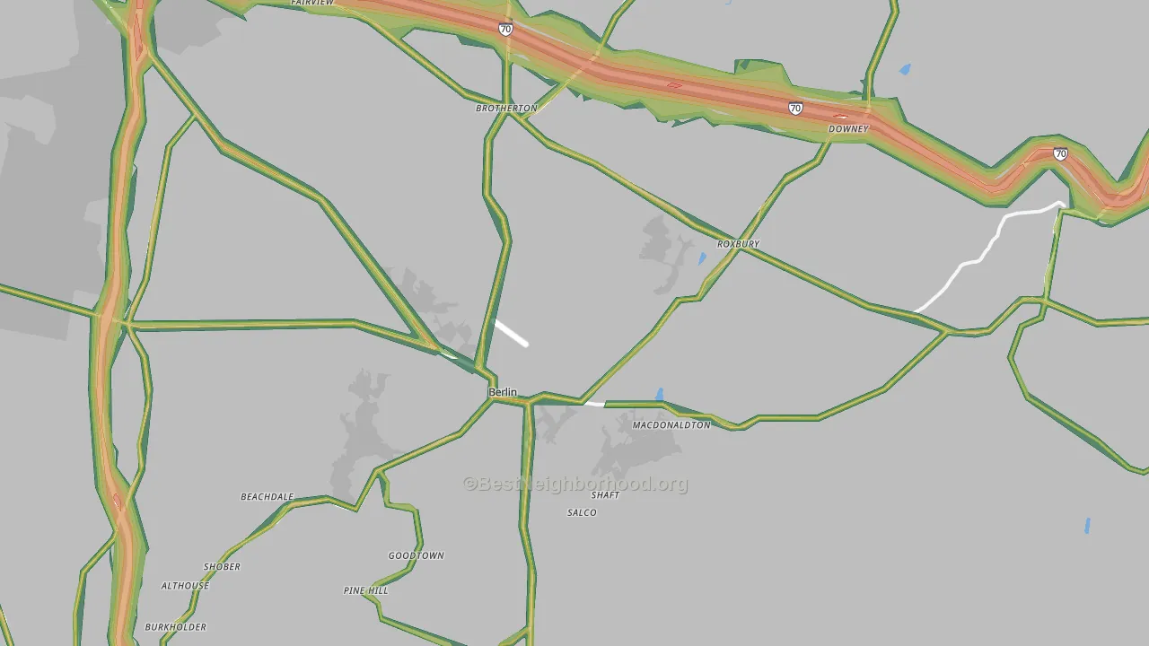 15530, PA Map of Noise Levels in 15530