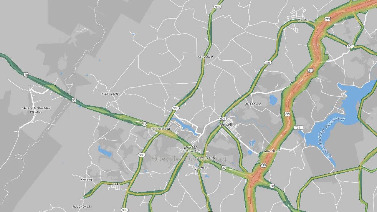 15531, PA Map of Noise Levels in 15531