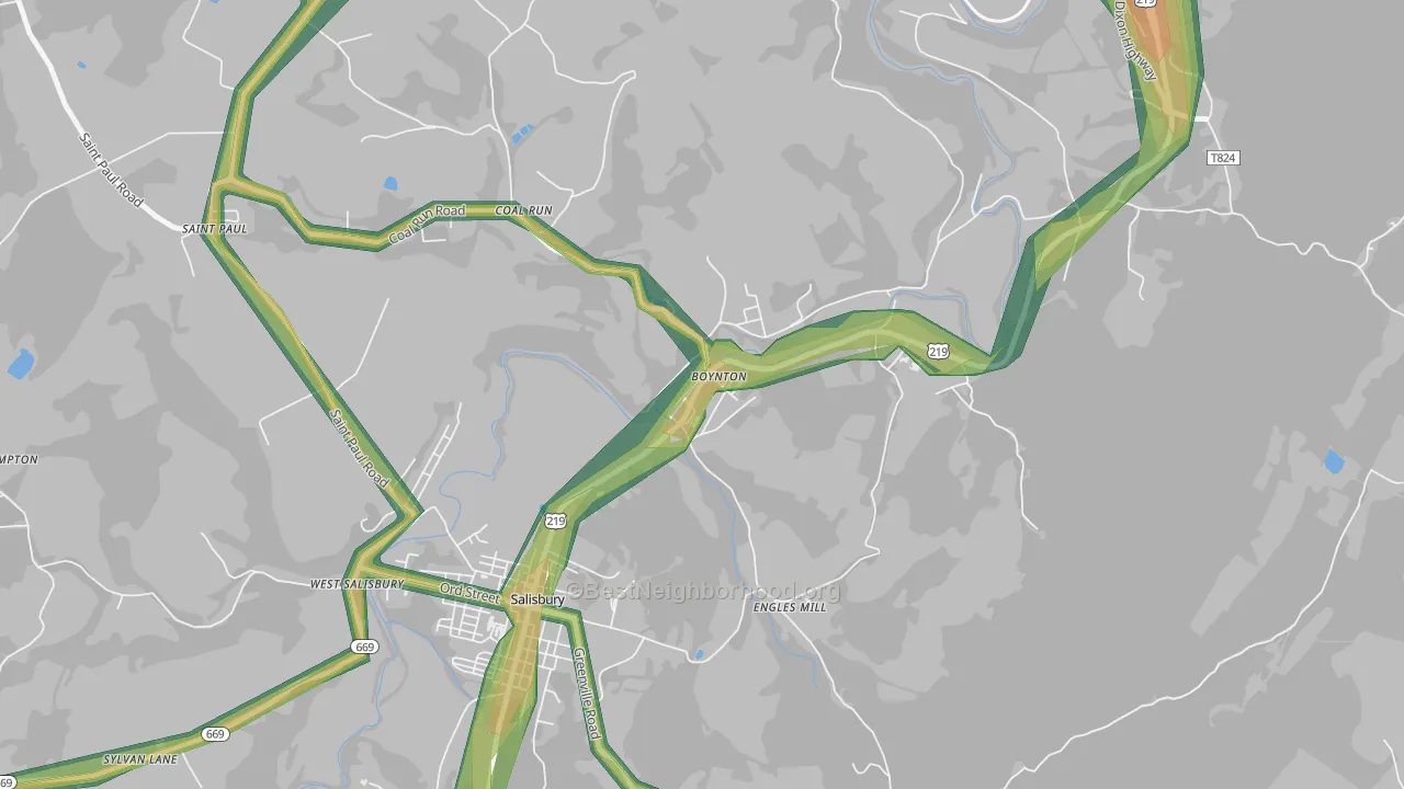 15532, PA Map of Noise Levels in 15532