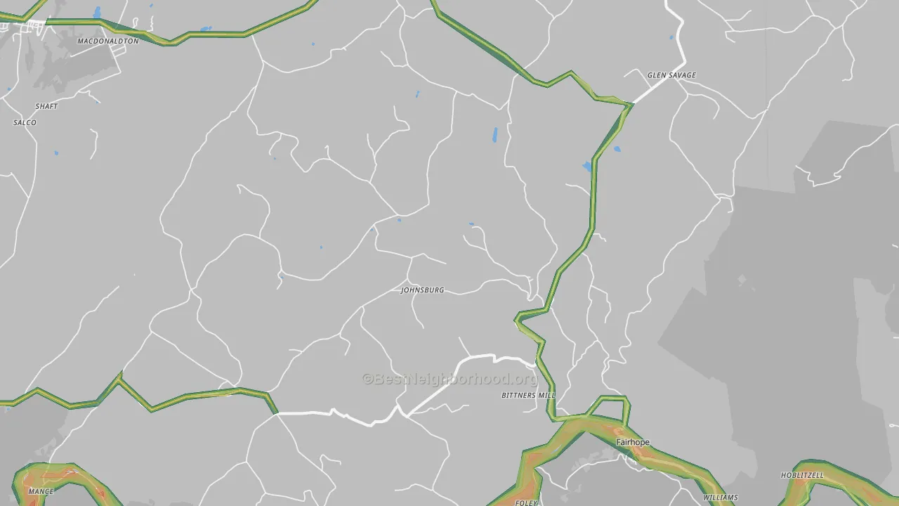 15538, PA Map of Noise Levels in 15538