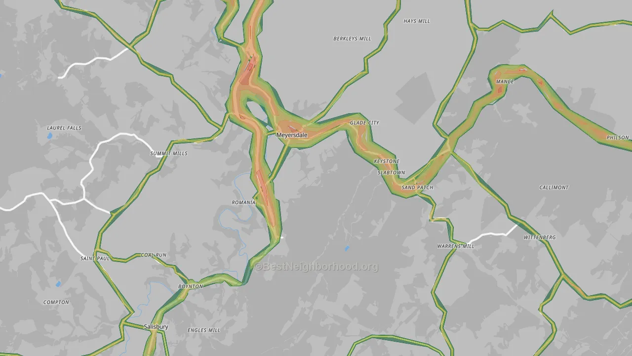 15552, PA Map of Noise Levels in 15552