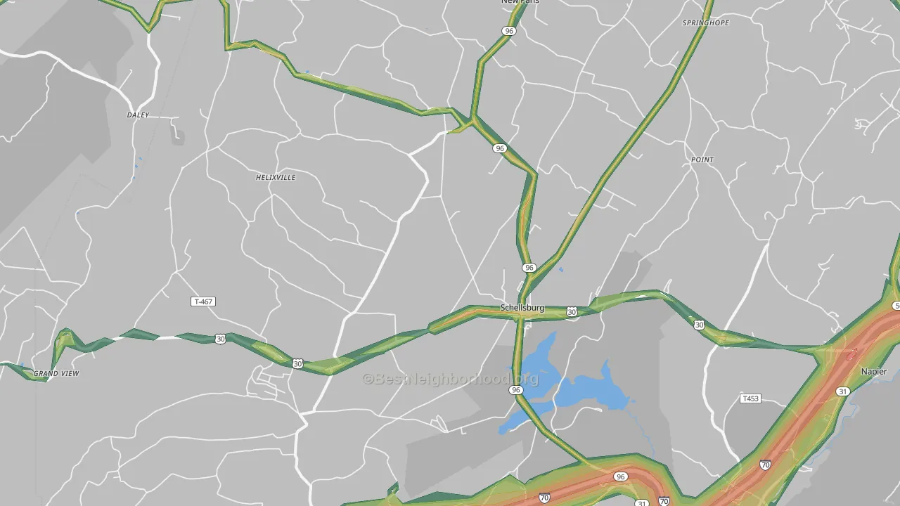 15559, PA Map of Noise Levels in 15559