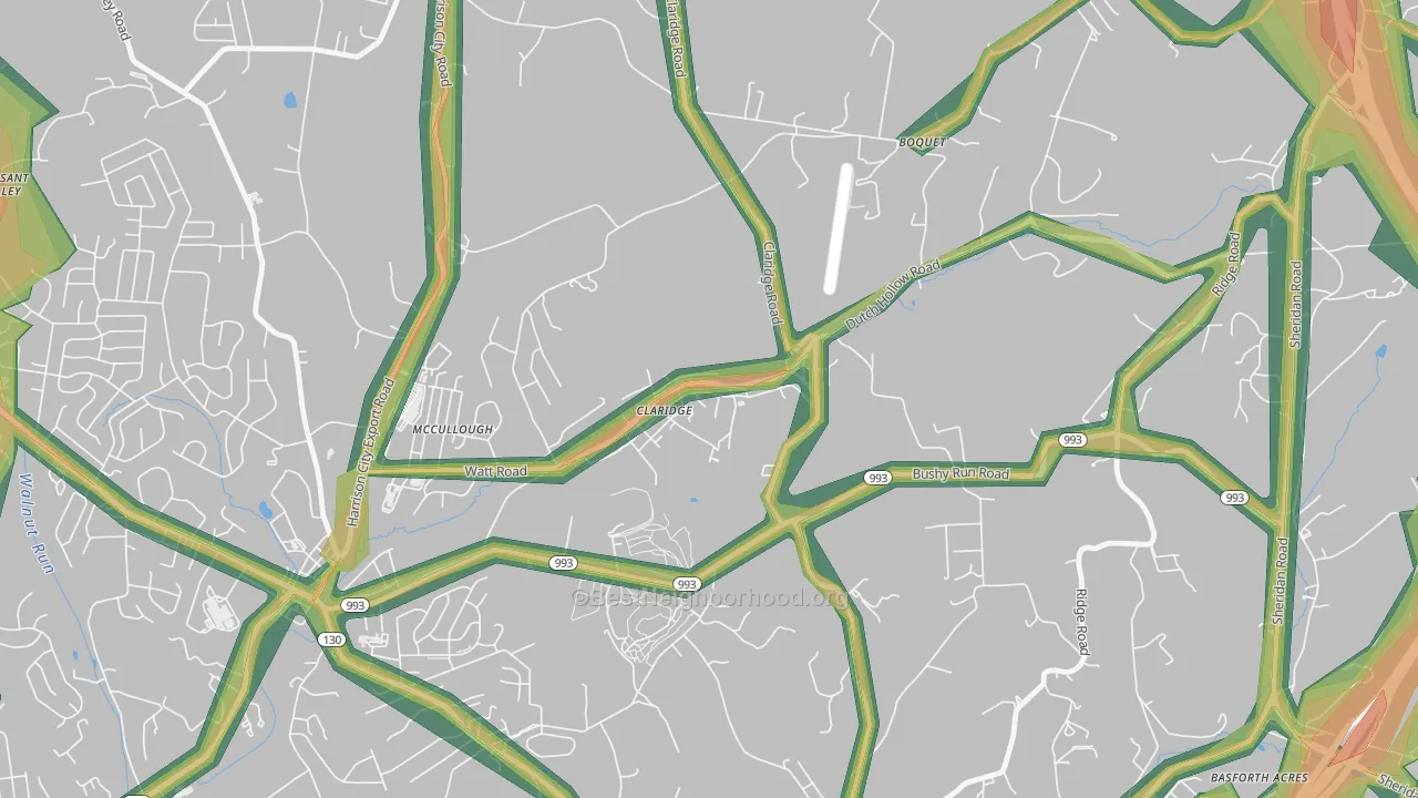 15623, PA Map of Noise Levels in 15623