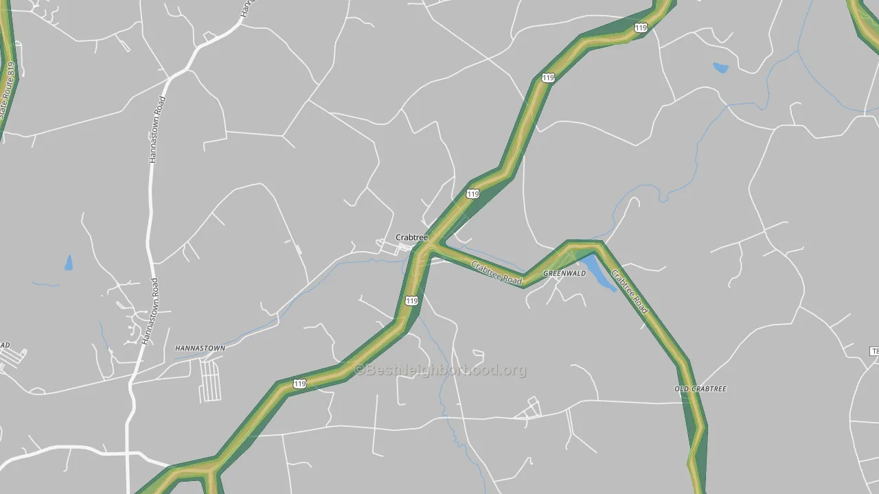 15624, PA Map of Noise Levels in 15624