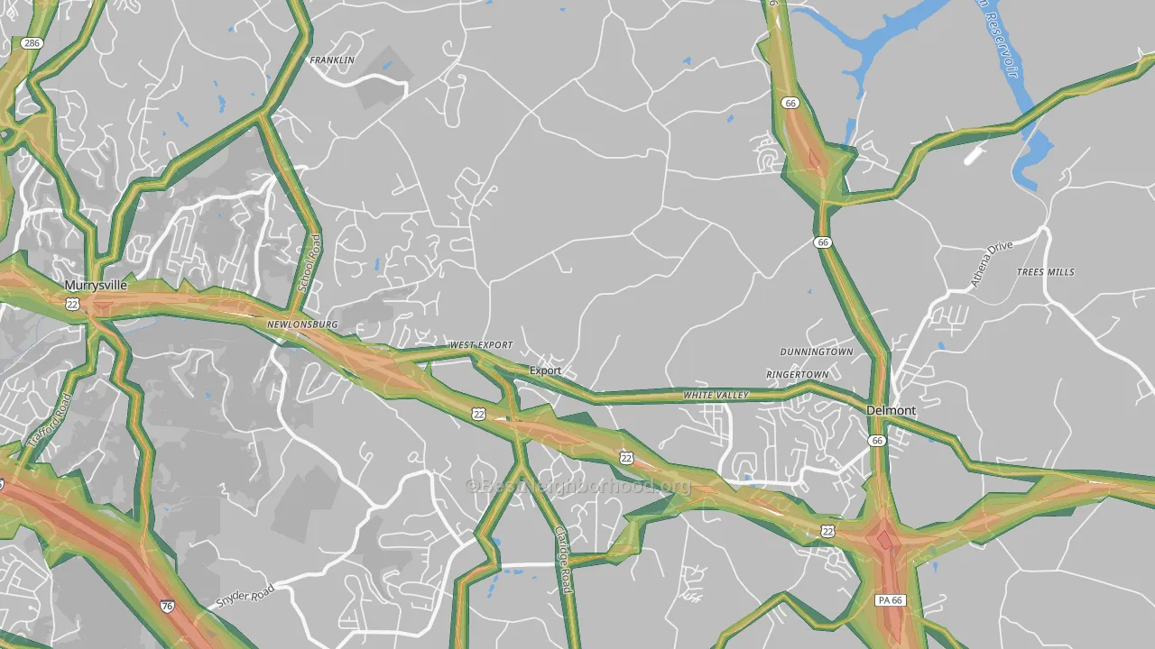 15632, PA Map of Noise Levels in 15632