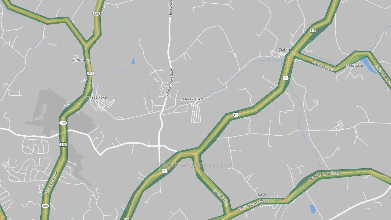 15635, PA Map of Noise Levels in 15635