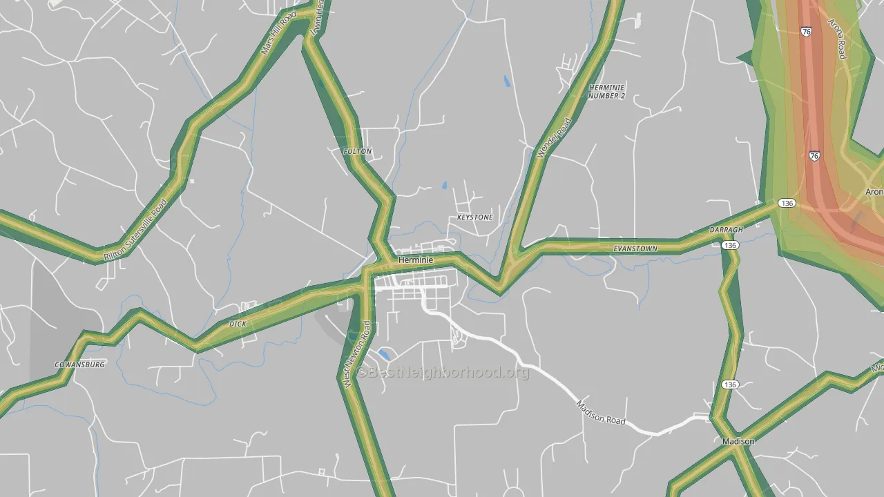 15637, PA Map of Noise Levels in 15637