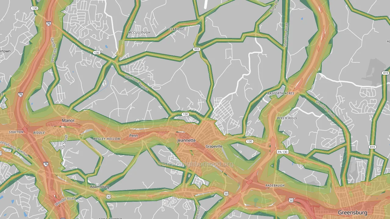 15644, PA Map of Noise Levels in 15644