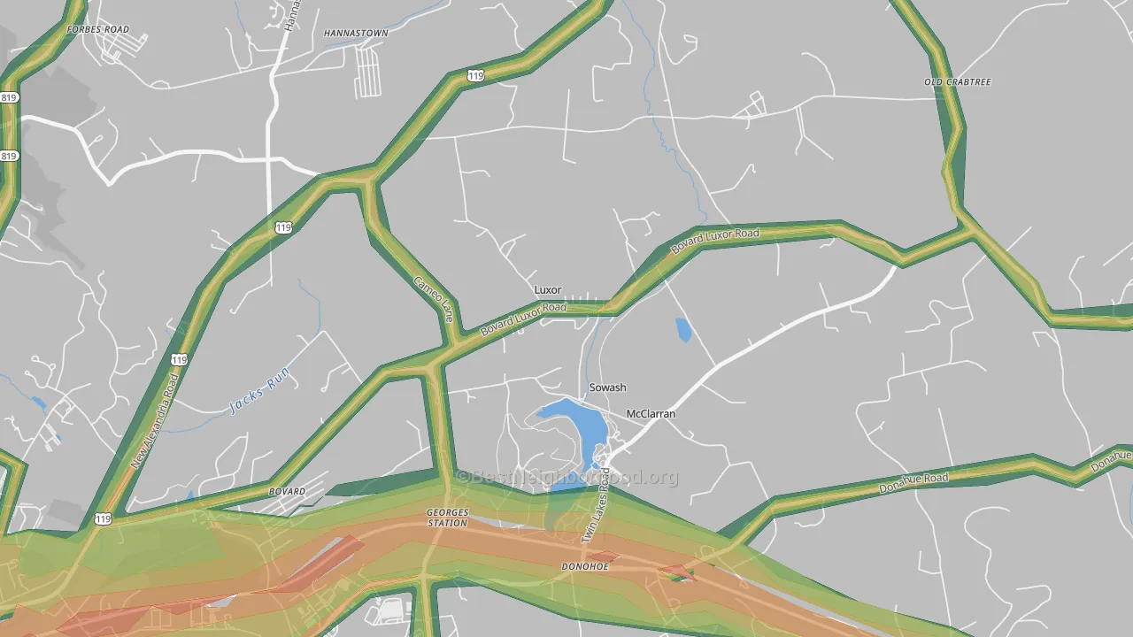 15662, PA Map of Noise Levels in 15662