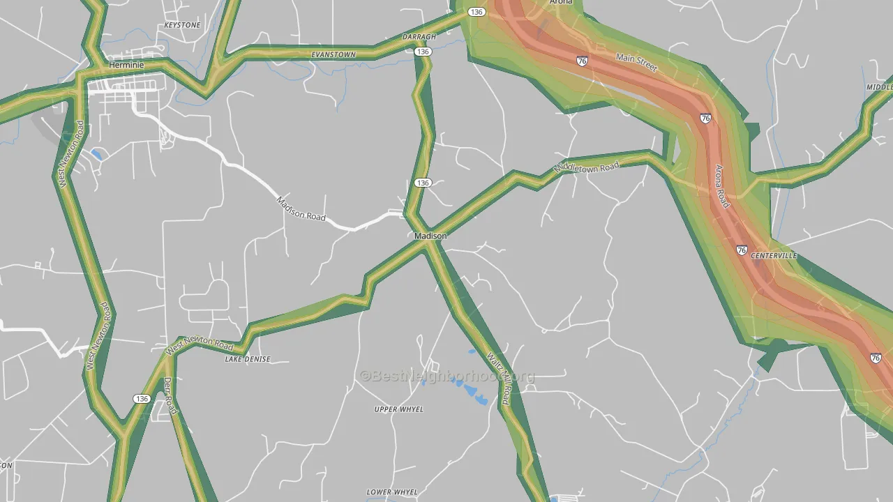 15663, PA Map of Noise Levels in 15663