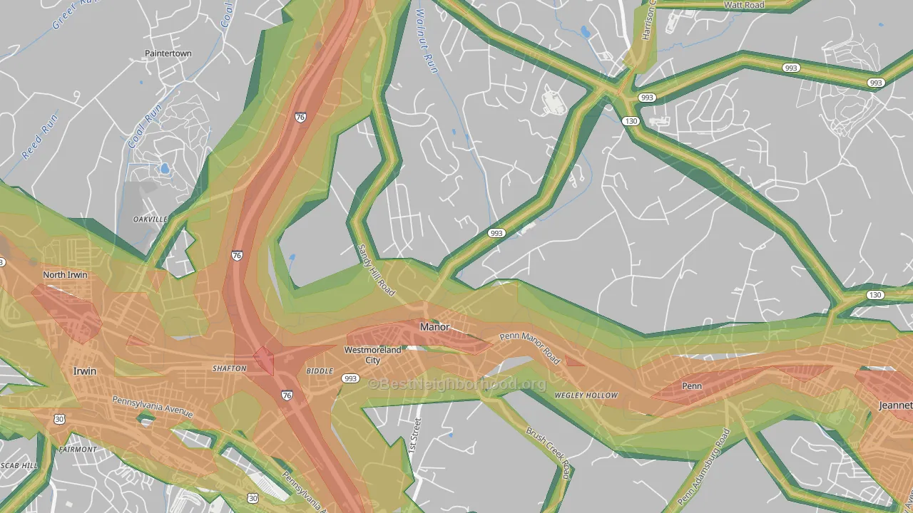 15665, PA Map of Noise Levels in 15665