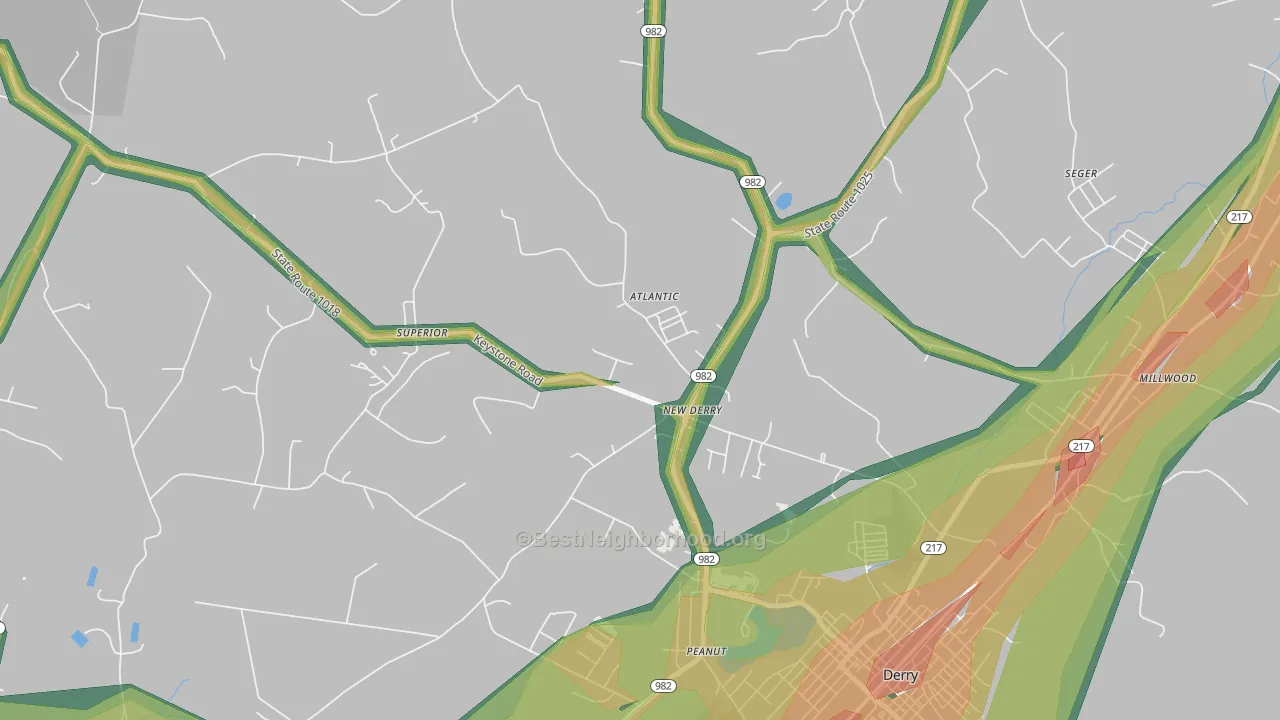 15671, PA Map of Noise Levels in 15671