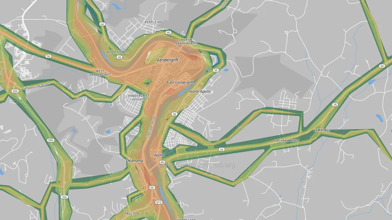 15673, PA Map of Noise Levels in 15673