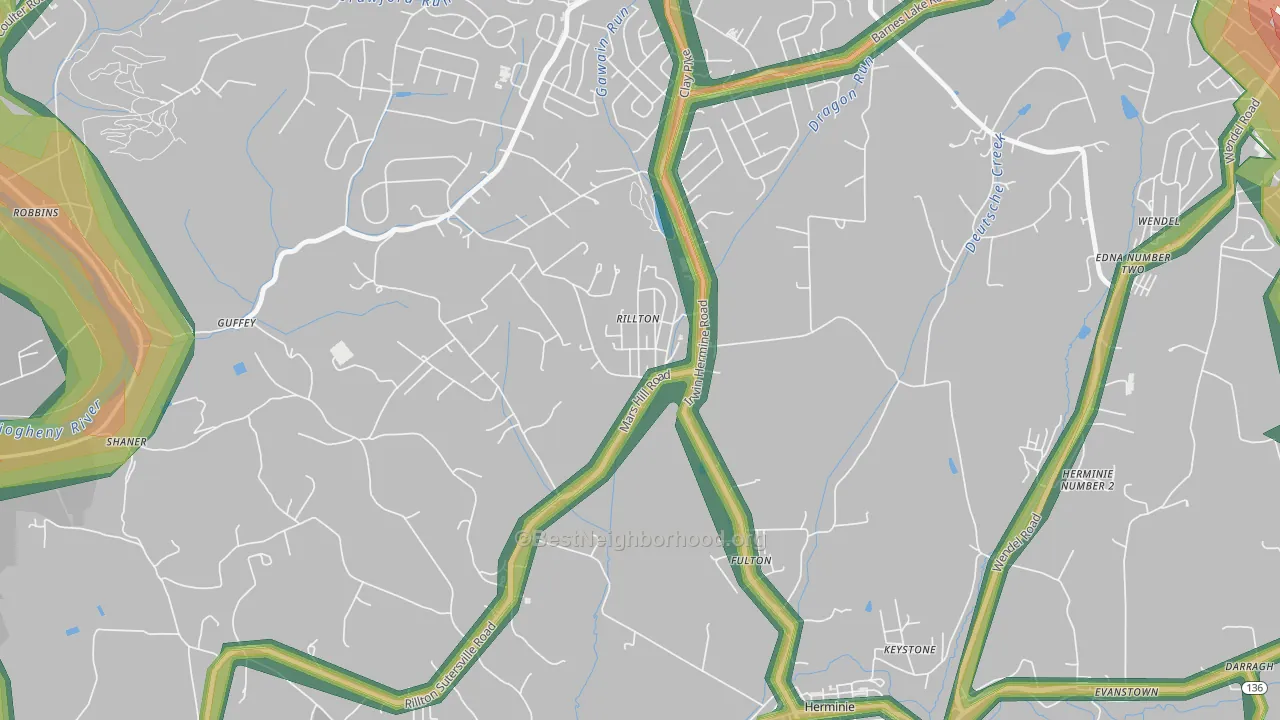 15678, PA Map of Noise Levels in 15678