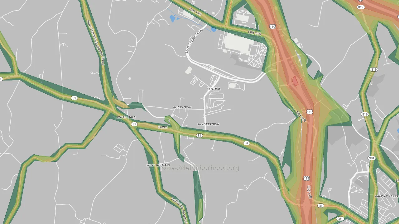 15688, PA Map of Noise Levels in 15688