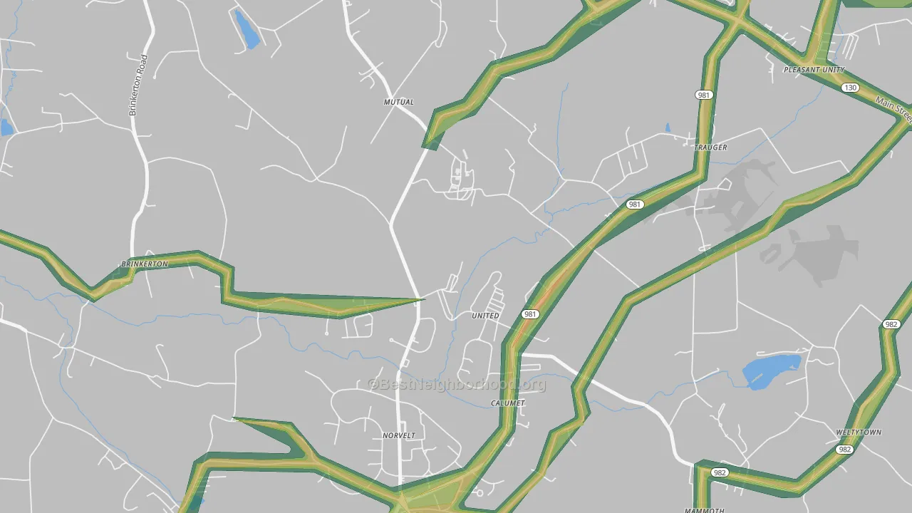 15689, PA Map of Noise Levels in 15689