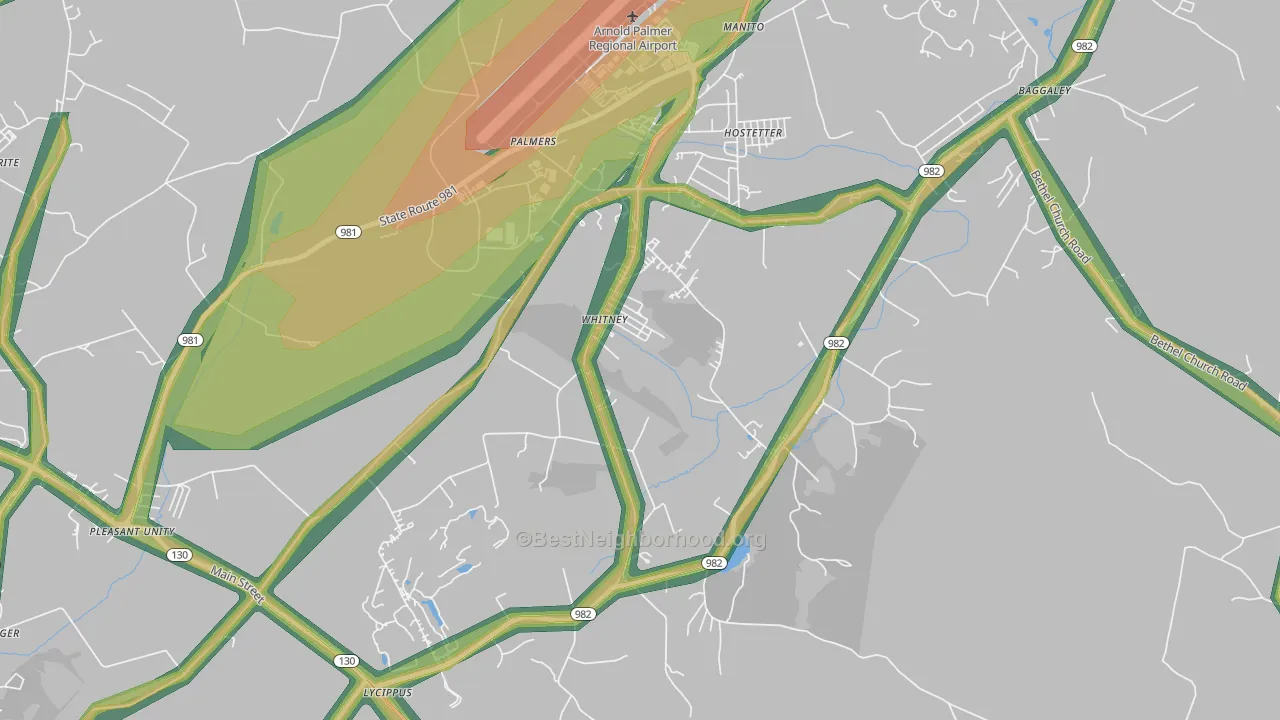 15693, PA Map of Noise Levels in 15693
