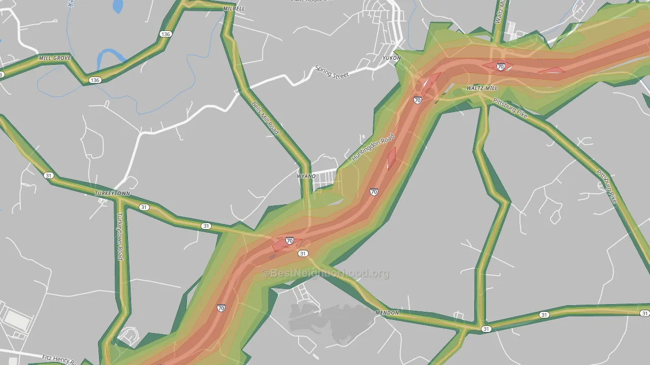 15695, PA Map of Noise Levels in 15695