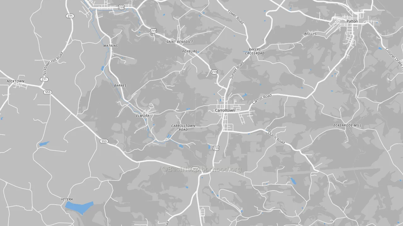 15722, PA Map of Noise Levels in 15722
