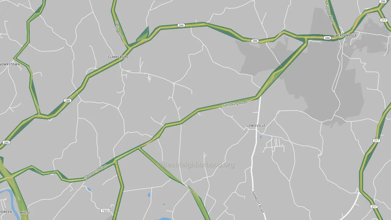 15725, PA Map of Noise Levels in 15725