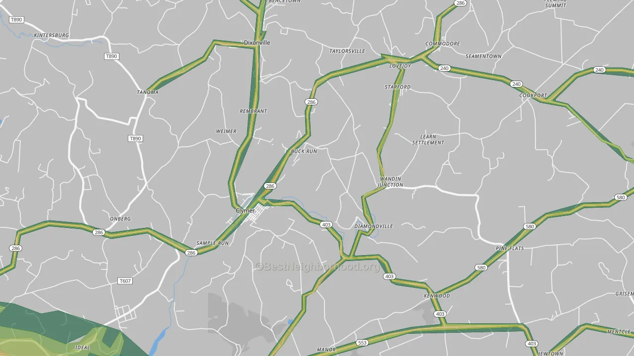 15728, PA Map of Noise Levels in 15728