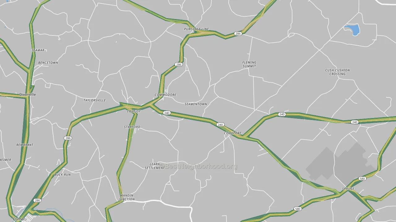 15729, PA Map of Noise Levels in 15729