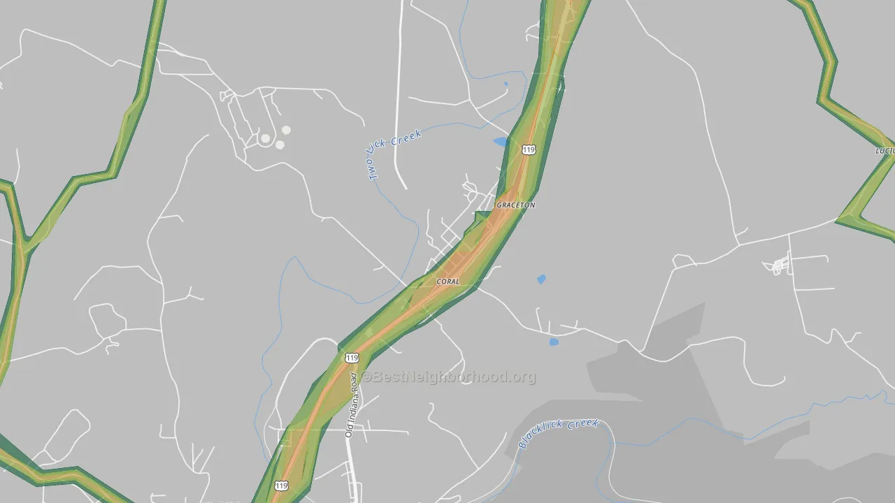 15731, PA Map of Noise Levels in 15731