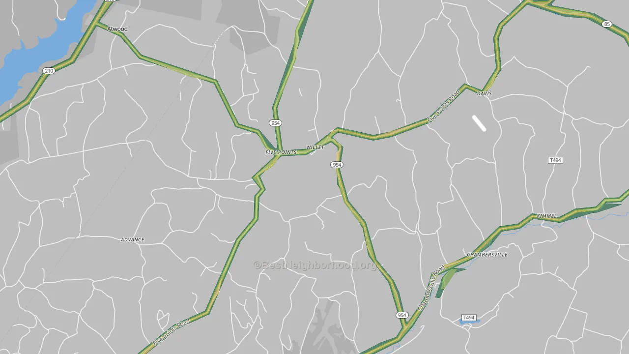15732, PA Map of Noise Levels in 15732