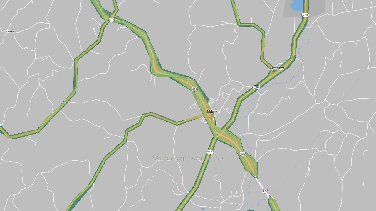 15736, PA Map of Noise Levels in 15736