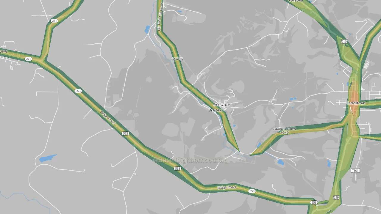 15737, PA Map of Noise Levels in 15737
