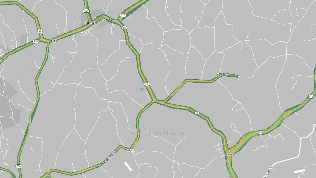 15747, PA Map of Noise Levels in 15747