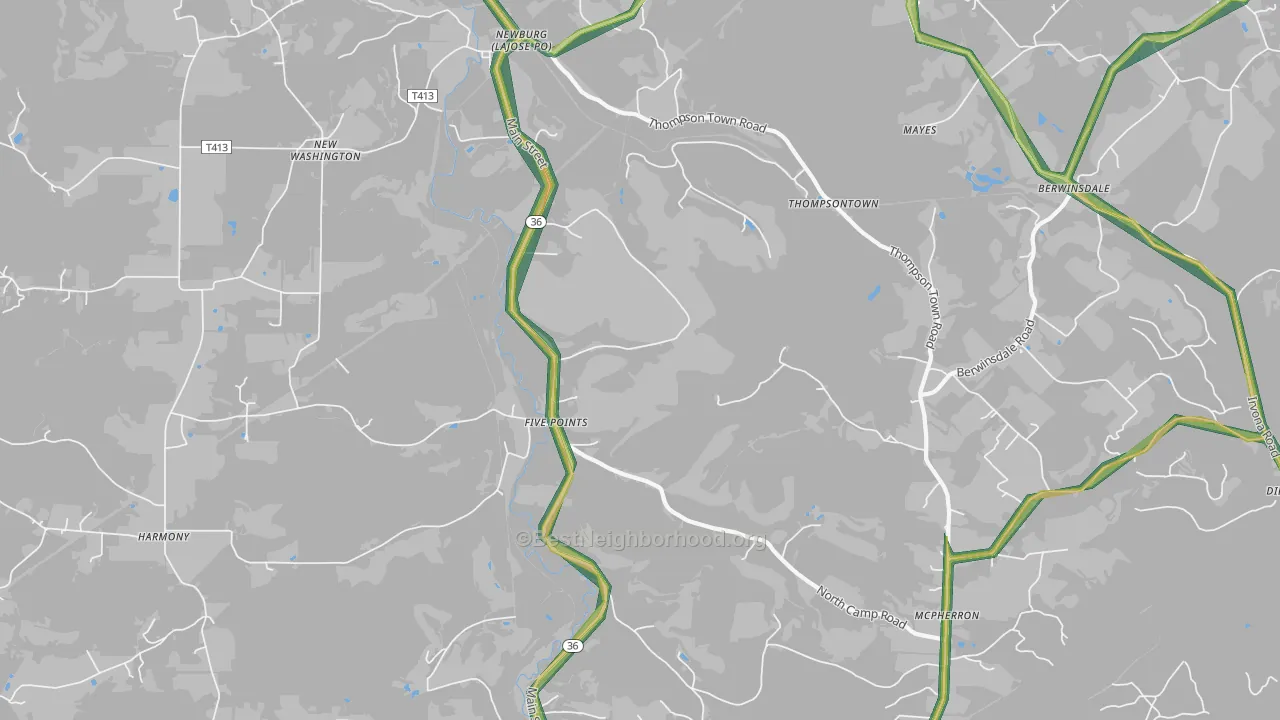 15753, PA Map of Noise Levels in 15753