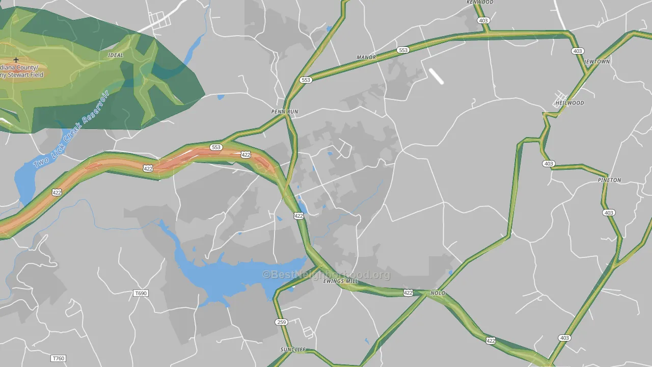 15765, PA Map of Noise Levels in 15765