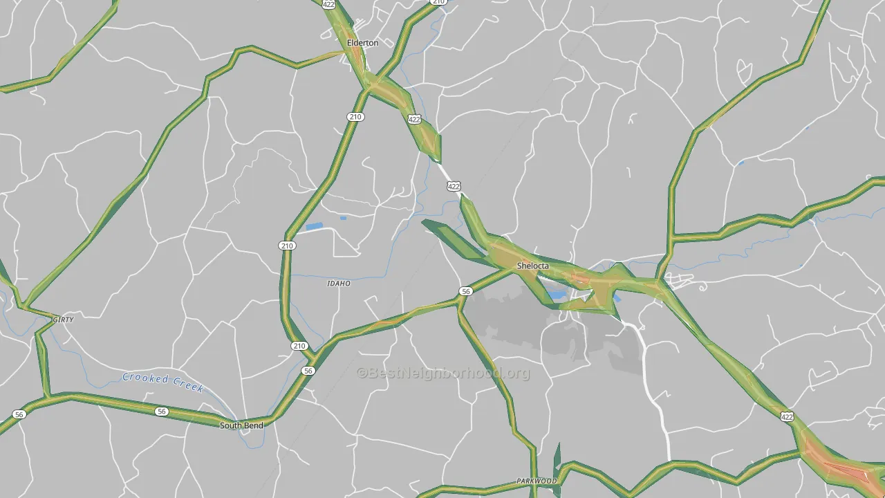15774, PA Map of Noise Levels in 15774